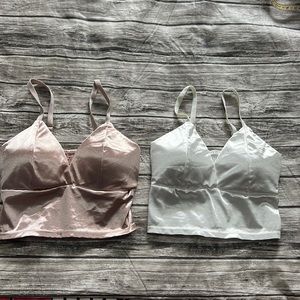 2 Shein bralettes Small white and pink